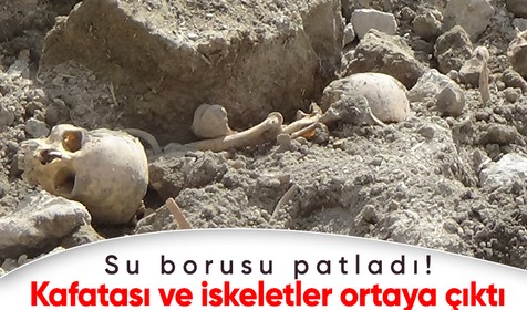 Konya'da yıkım çalışması yapılan alanda kemikler bulundu