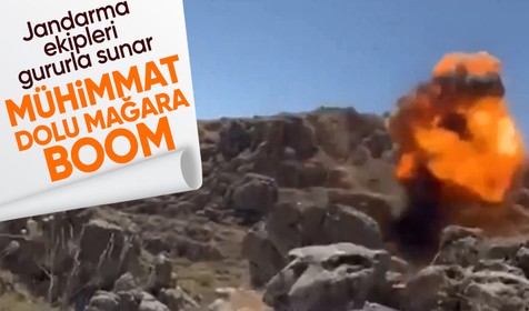 Şırnak'ta teröristlerin mühimmat dolu mağarası imha edildi