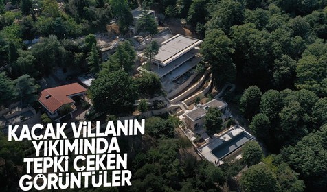 Vaniköy'deki ruhsatsız villa yıkılıyor