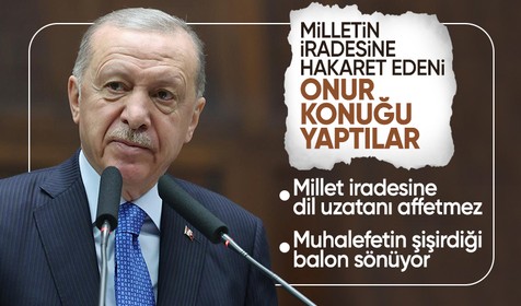Erdoğan'dan muhalefete: Halkın iradesine dil uzatanı onur konuğu yaptılar