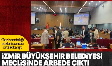 İzmir Büyükşehir Belediyesi'nin meclis toplantısında arbede çıktı