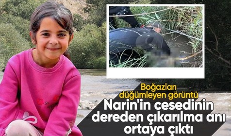 Boğazları düğümleyen görüntü! Narin'in cesedinin dereden çıkarılma anı