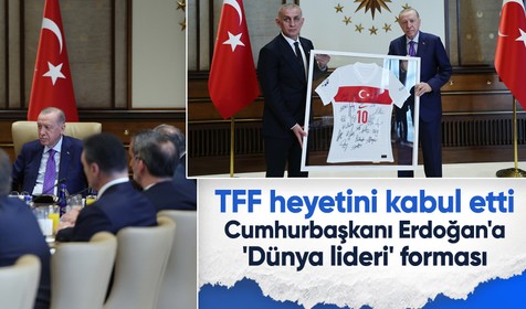 Cumhurbaşkanı Erdoğan, Külliye'de TFF heyetini kabul etti
