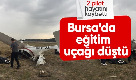 Bursa Yenişehir Havalimanı'nda eğitim uçağı düştü