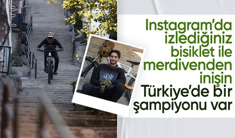 Türkiye Downhill Şampiyonundan aksiyon şov! Bisikletiyle 225 basamak indi