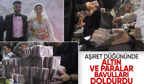 Bir aşiret düğünü klasiği! Geline 3 kilo altın, damada 4 milyon lira takıldı