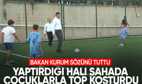 Bakan Kurum, Adıyaman'da çocuklarla maç yaptı