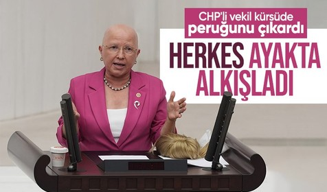 CHP'li Nurten Yontar kürsüde peruğunu çıkardı, Meclis ayakta alkışladı