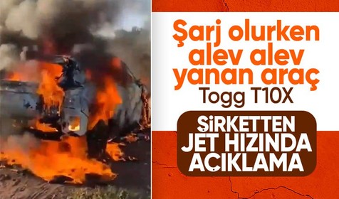 Şanlıurfa'da Togg aracı alev alev yandı