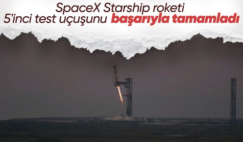 5'inci test uçuşu başarıyla tamamlandı! SpaceX roket güçlendiricisini havada yakaladı