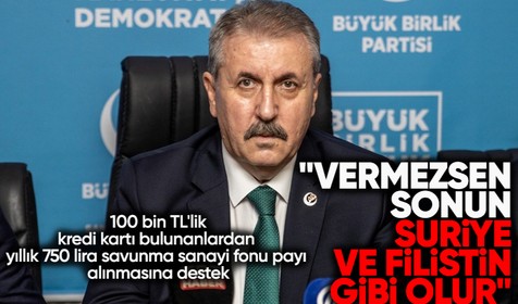 Destici'den tartışılan yasa teklifine destek: 100 bin TL kredi kartı limitin olup 750 TL vermezsen sonun Suriye ve Filistin gibi olur