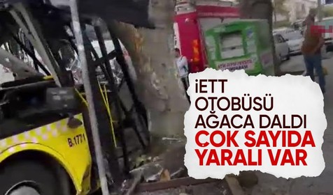 Bahçelievler'de İETT otobüsü kaza yaptı! Olay yerinden ilk görüntü