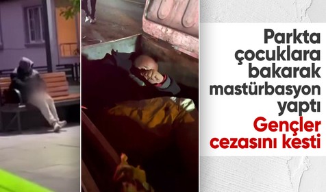 Beylikdüzü'nde parkta mastürbasyon yapan şüpheliyi çöpe attılar