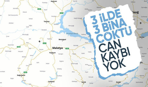 Malatya'da 5,9'luk deprem: 3 ilde, 3 binada kısmi çökme, can kaybı yok
