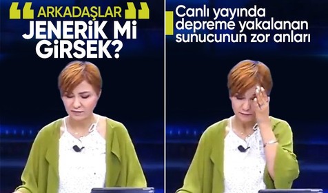 Malatya'da canlı yayında depreme yakalanan sunucunun zor anları: Arkadaşlar jenerik mi girsek?