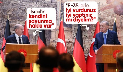 Erdoğan-Scholz İstanbul'da bir araya geldi: F-35'lerle iyi vurdunuz, iyi yaptınız mı diyelim?