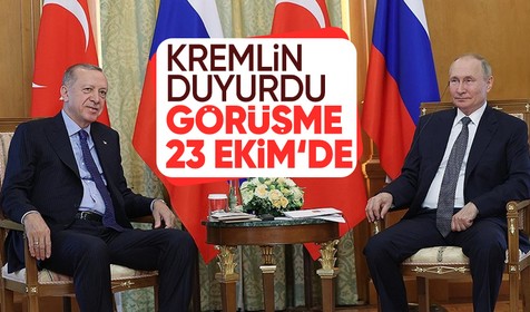 Kremlin duyurdu! Cumhurbaşkanı Erdoğan ve Putin, 23 Ekim'de Rusya'da bir araya gelecek