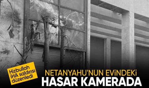 Hizbullah vurmuştu! Netanyahu'nun evindeki hasar görüntülendi