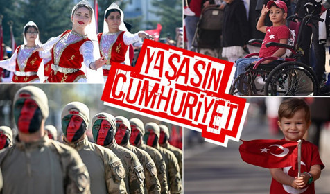 Cumhuriyetin 101. yılı yurtta coşkuyla kutlandı