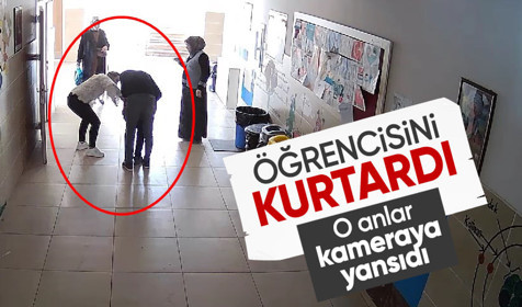 Nefes borusuna kağıt kaçan öğrencisini Heimlich manevrasıyla kurtardı