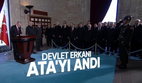 Cumhurbaşkanı Erdoğan ve devlet erkanı Atatürk'ün huzurunda