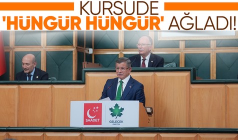 Kürsüde gözyaşlarını tutamadı! Ahmet Davutoğlu hüngür hüngür ağladı!