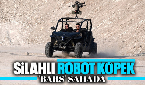 Silahlı robot köpek "Bars" keskin nişancı yarışmasında sahaya çıktı