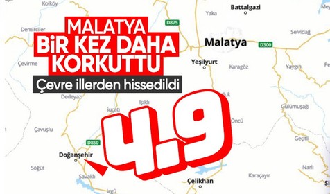 Malatya'da 4,9 büyüklüğünde deprem
