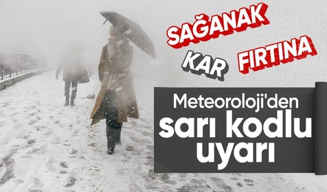 8 il için sarı kodlu sağanak uyarısı: Karla karışık yağmura dikkat!