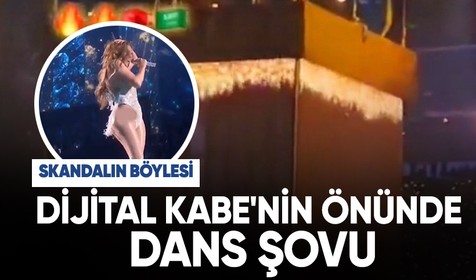 Suudi Arabistan'da kan donduran skandal! Kabe'nin dijital görüntüsü önünde sahne şovu
