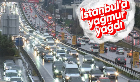İstanbul'a yağmur yetti! Trafik yoğunluğu hat safhada