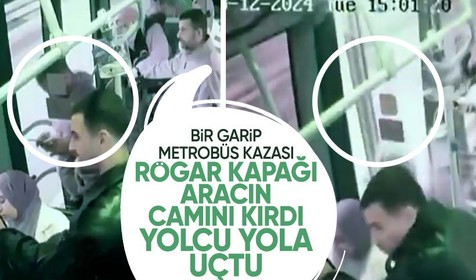 İstanbul'da bir garip kaza: Rögar kapağı metrobüsün camını kırdı, yolcu yola düştü