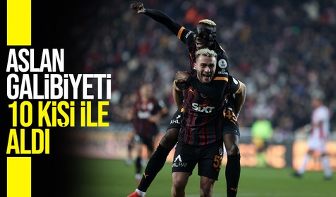 Aslan 10 kişi ile kazanmayı başardı