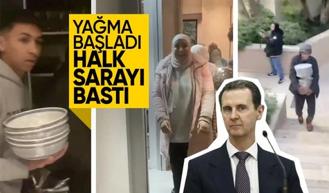 Şam'da halk sarayı bastı, yağma başladı