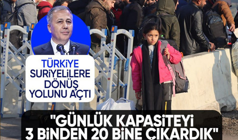 İçişleri Bakanı Yerlikaya Suriye'ye geri dönüş kapasitesinin artırıldığını açıkladı: 3 binden 20 bine çıkardık
