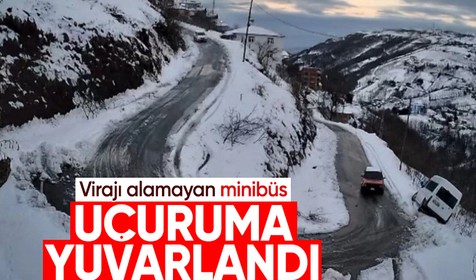 Trabzon'da virajı alamayan minibüs uçuruma yuvarlandı: 1 ölü