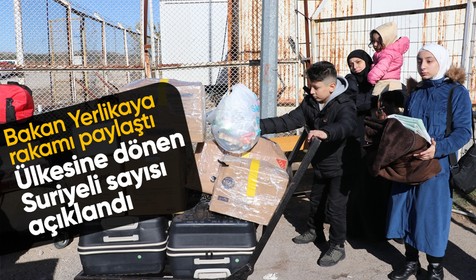 Ali Yerlikaya rakamı paylaştı: Ülkesine dönen Suriyeli sayısı açıklandı