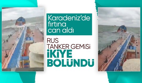 Karadeniz'de fırtına kaza getirdi! Tanker gemisi ikiye bölündü