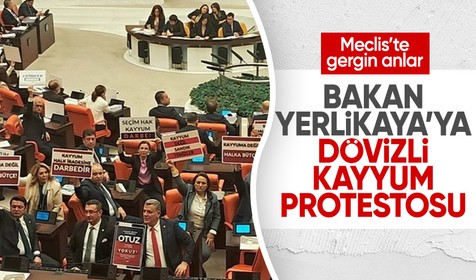 TBMM'de kayyum protestosu: Bakan Yerlikaya’ya dövizli tepki