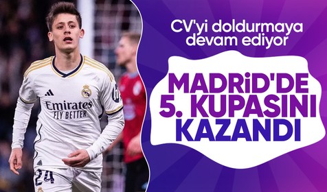 Bununla birlikte 5 oldu! Real Madrid'in rahat kazandığı maçta Arda Güler kariyerine bir kupa daha ekledi