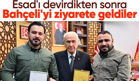 Devrimde büyük rol oynadılar! Suriye'deki Türkmen komutanlardan Bahçeli'ye ziyaret