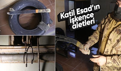 Suriye'de çöken rejimin Halep güvenlik birimindeki işkence aletleri görüntülendi