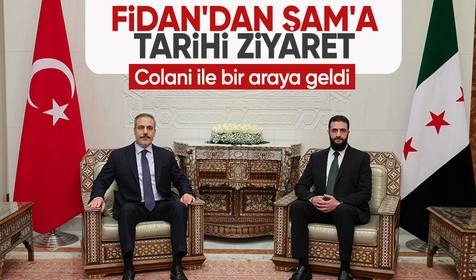 Dışişleri Hakan Fidan Şam'da yeni yönetimin lideri Ahmed eş Şara ile bir araya geldi