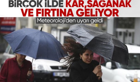 Meteoroloji birçok il için alarm verdi! Kar, sağanak, fırtına ve çığ uyarısı!