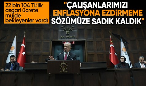 2025 asgari ücreti 22 bin 104 TL! Cumhurbaşkanı Erdoğan: Çalışanlarımızı enflasyona ezdirmedik