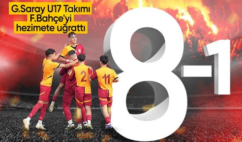 Galatasaray U17'den tarihi fark: Fenerbahçe'yi 8-1 mağlup etti!