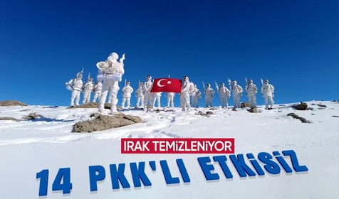 Irak'ın kuzeyinde 14 terörist etkisiz hale getirildi