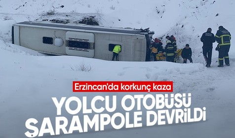 Erzincan'da yolcu otobüsü şarampole devrildi: 1 ölü, 30 yaralı
