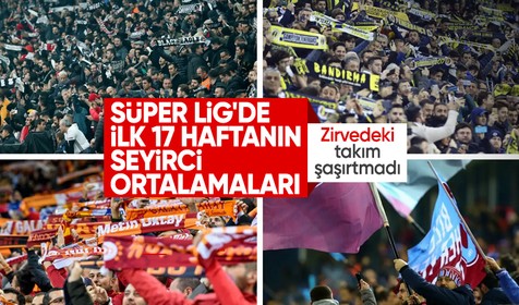 Süper Lig'de ilk 17 haftanın seyirci ortalamaları belli oldu: Zirvedeki takım şaşırtmadı