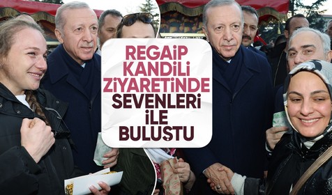 Cumhurbaşkanı Erdoğan'dan Sultanahmet'e Regaip Kandili ziyareti